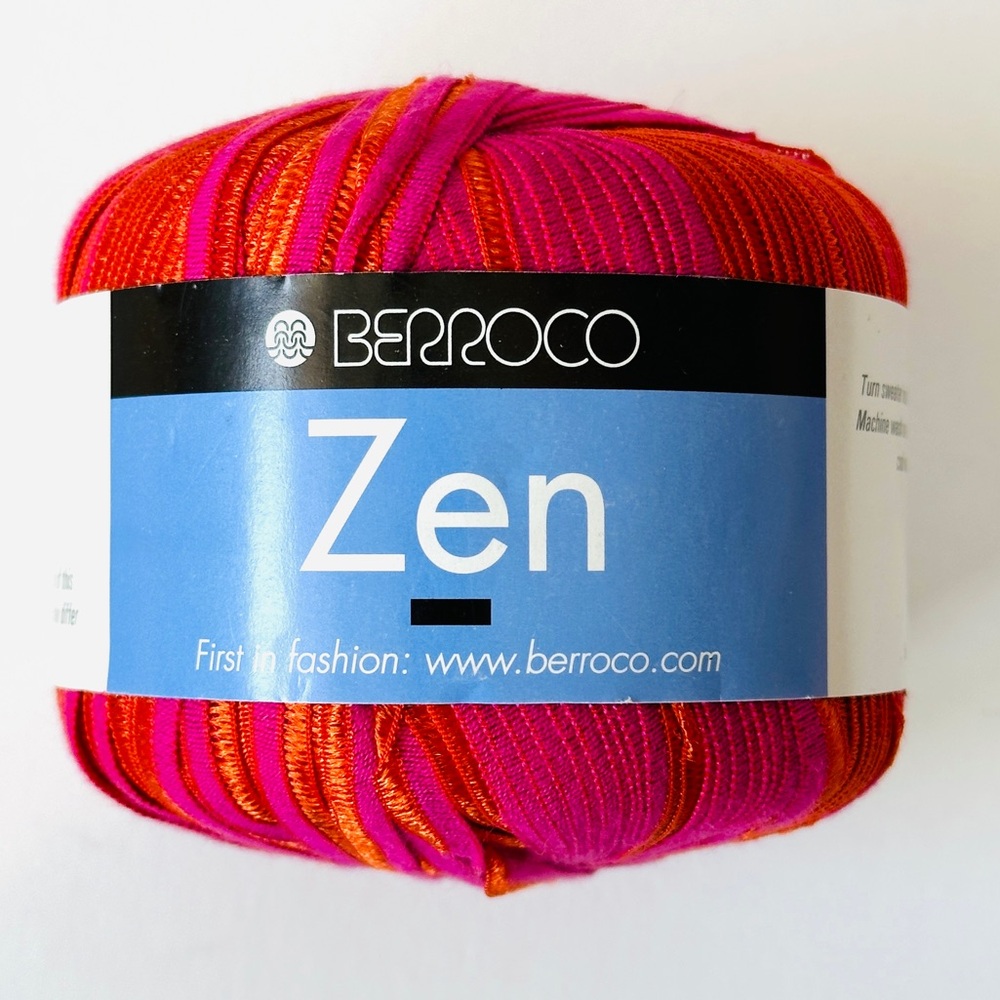 Berroco Zen Ribbon Yarn in Pink and Orange